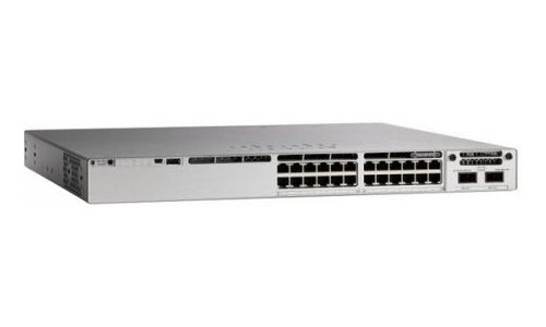 Silver Cisco Catalyst 9200L-24T-4G-M switch with 24x 1G ports, 4x SFP uplinks