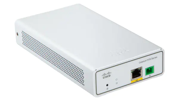 Cisco CGP-ONT-1P white network device with yellow black ports