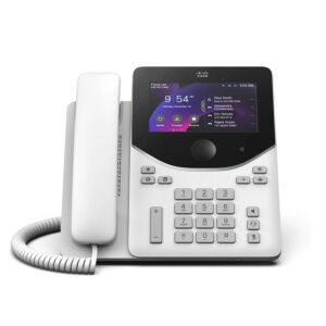 Cisco DP-9841-L-K9 | VoIP desk phone | 2x GbE (LAN+PC) | PoE 802.3af | color LCD | HD audio | headset & speakerphone | First Light (white)