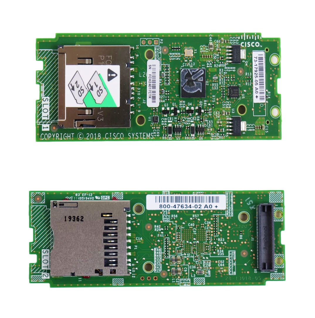 Cisco APIC-MSTOR-SD dual SD card carrier with green circuit board