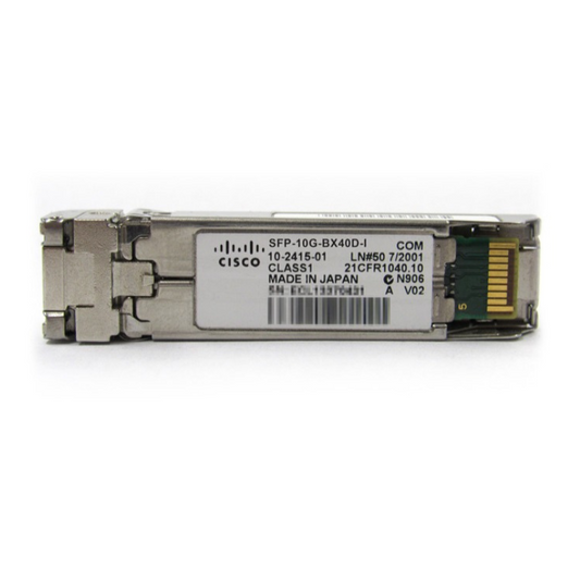 Cisco SFP-10G-BX40D-I | 10GbE SFP+ | 10GBASE-BX40 BiDi | TX 1330/RX 1270 nm | 40 km SMF | LC simplex | Industrial temp