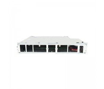 Cisco N9K-C9508-FM-E2 silver server rack with black red accents for 100G data storage