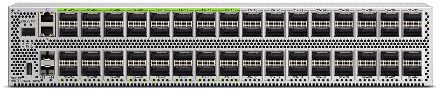 Cisco N9K-C9348D-GX2A 48-port 400G QSFP-DD network switch