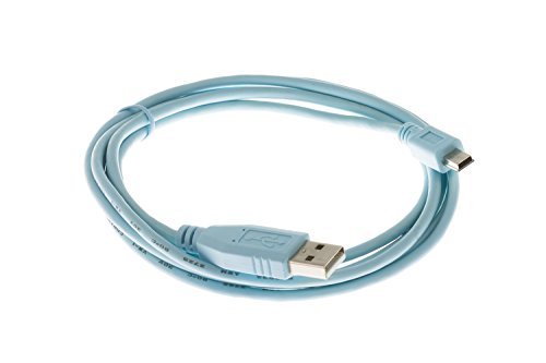 Light blue cisco usb-a to mini-usb-b cable for cab-con-usbrj45 micro-usb to rj45 console adapter usb-serial use