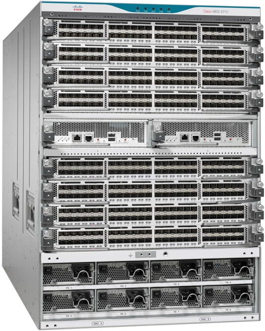 Cisco Nexus 9018 switch rack in DS-C9710-V2K9 chassis
