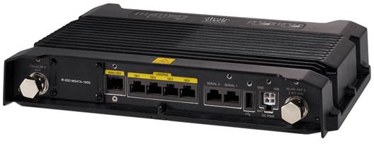 Cisco IR829M-LTE-LA-K9 rugged industrial router with black yellow white design