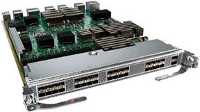 Cisco DS-X9334-K9 SAN Extension Module with silver switch and green circuitry