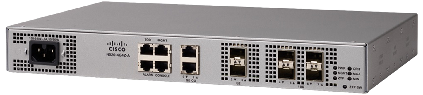 Cisco N520-X-4G4Z-D router with 4x1G SFP and 4x10G SFP+ ports