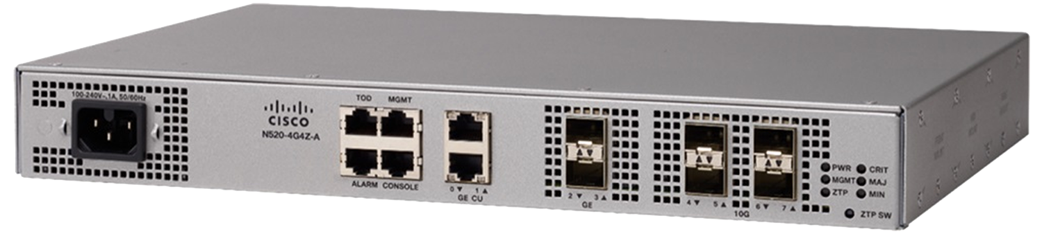 Cisco N520-X-4G4Z-D router with 4x1G SFP and 4x10G SFP+ ports