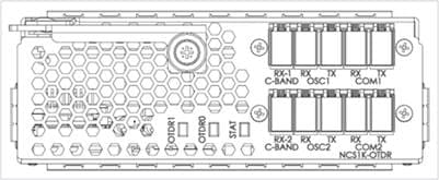 Cisco NCS1K-OTDR OTDR module with black silver circuit board and ports