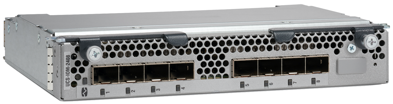 Cisco UCS-IOM-2408 chassis I/O module with 32x 10G lanes and 8x 25G SFP28 uplinks