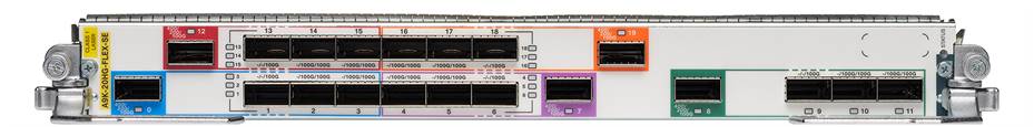 Cisco Catalyst 3850 switch with multi-color ports and slots