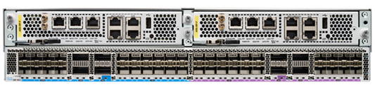 Cisco Nexus 9018 switch in ASR-9902-FC 2RU chassis with gigabit ports