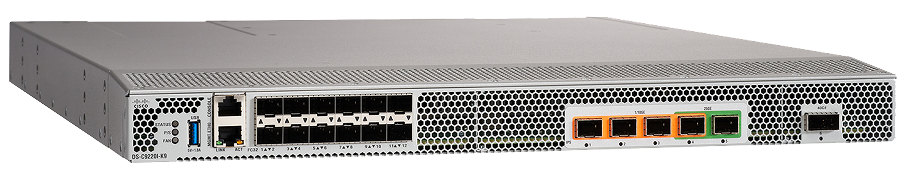 Cisco DS-C9220I-K9 silver router with 2x 1GbE SFP ports