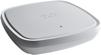 White cisco c9130axi-z wireless access point with sleek rounded design dual band wifi 6 internal antennas poe plus