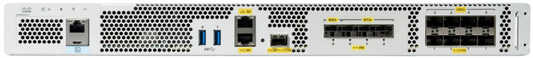 Meraki cw9800l catalyst 9800 wireless controller with sleek white cisco catalyst 9500 series switch back panel showing ethernet and usb ports