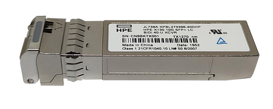 HPE JL739A 10GbE SFP+ transceiver module with LC connector, 10GBASE-BX40