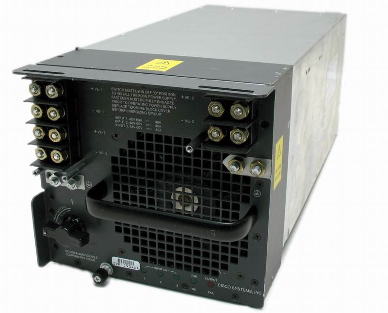 Cisco PWR-4000-DC 4000W DC hot-swap PSU with connectors and vents