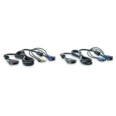 HPE AF612A KVM console cable set with black connectors, 6 ft