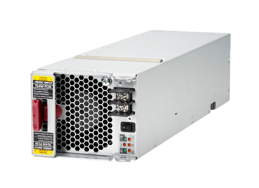 Aruba R0Q90A 764W -48V DC hot-plug PSU with silver red accents