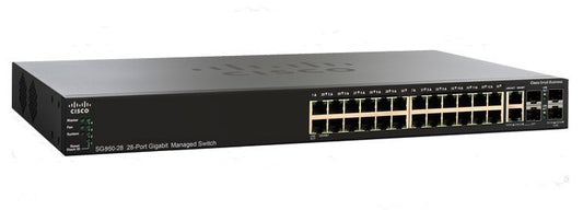 Cisco SG350-28-K9-AU | 24x 1G RJ45 + 4x 1G SFP; PoE: none; uplinks: 4x 1G SFP; license: perpetual