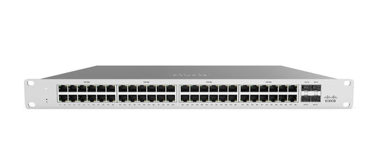 Meraki MS120-48FP-HW | 48x 1G access, PoE+ 802.3af/at 740W, 4x 1G SFP uplinks, L2 cloud-managed, Enterprise license