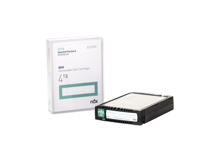 HPE Q2048A RDX 4TB removable disk cartridge, black with green accents