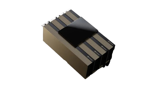 Black and silver heat sink with matte black adhesive pad on top for hpe s3u30c nvidia h200 nvl gpu accelerator