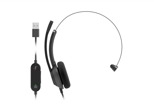 Cisco HS-W-321-C-USB | Wired mono on-ear | USB-A | Webex inline controller | Noise-canceling boom mic | Plug-and-play