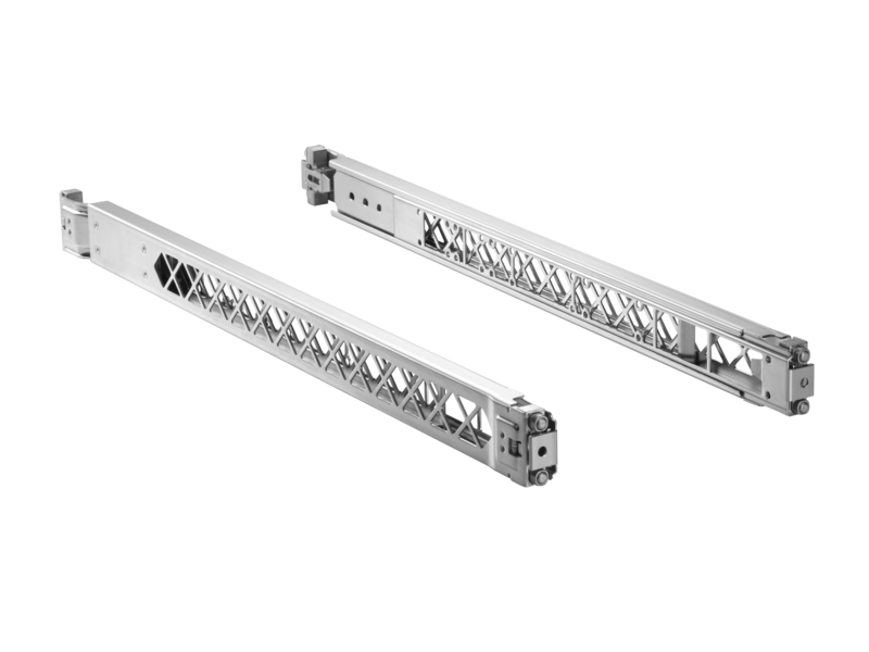 Aruba J9583A 1U 4-post rack mount kit with silver aluminum rails