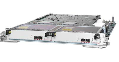 Cisco A9K-SIP-700-8G silver router with 8x1G ports and sleek modular design