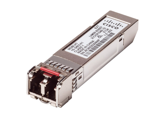 Cisco MGBLH1 1Gb SFP transceiver module with red accents