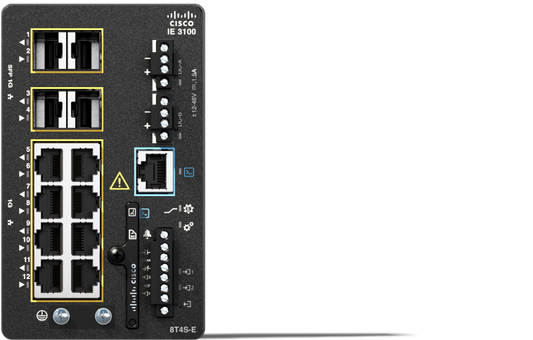 Cisco IE-3100-8T4S-E | 8x 1G RJ45 access, Non‑PoE; 4x 1G SFP uplinks | Network Essentials