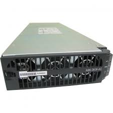 Cisco A9K-3KW-AC 3000W AC PSU in black silver server rack with cooling fans
