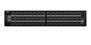 NVIDIA Quantum-2 NDR InfiniBand switch in black server rack with OSFP ports