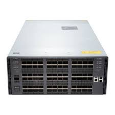 NVIDIA Quantum-3 XDR InfiniBand switch in silver 4U rack with black yellow accents