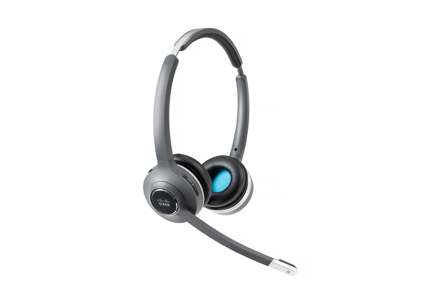Cisco CP-HS-WL-562-M-EU | DECT 1.9 GHz wireless dual-ear | Multi-Base (2x USB-A + RJ-9) | 3-source switching | up to 100 m range | extended talk time | noise-canceling boom mic | busy light | EU