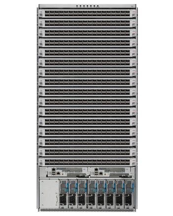 Cisco N9K-C9516 16-slot modular chassis with silver server rack