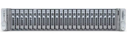 Cisco C245 M6 silver server rack with hard drives, ports, and GPU air duct