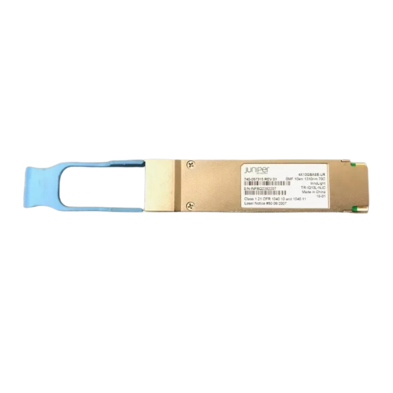 Juniper JNP-QSFP-4X10GE-LR blue gold QSFP+ fiber optic connector
