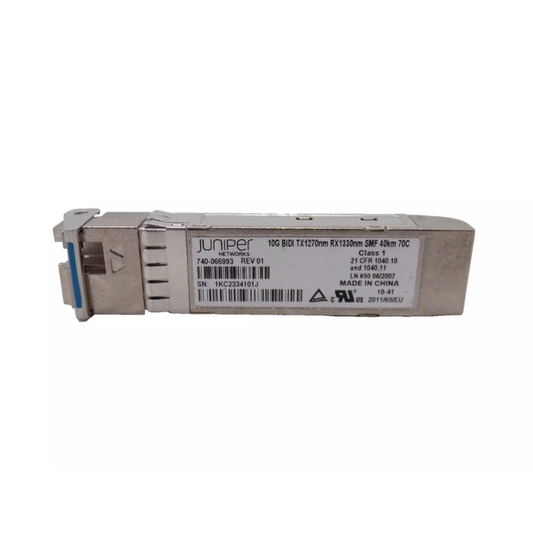 Juniper JNP-SFP-10G-BX40U 10G SFP+ BiDi transceiver module with LC fiber optic connector