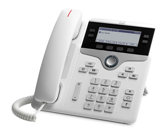 Cisco CP-7841-W-K9 | 4-line desk IP phone, 3.5in grayscale LCD, 2x GbE switch, 802.3af PoE, white