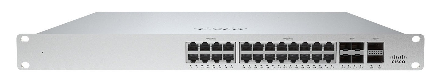 Meraki MS355-24X-HW | 24x 1G (8x mGig 2.5/5/10G) PoE++ | 4x 10/25G SFP+/SFP28 uplinks | L3 cloud-managed | Enterprise license