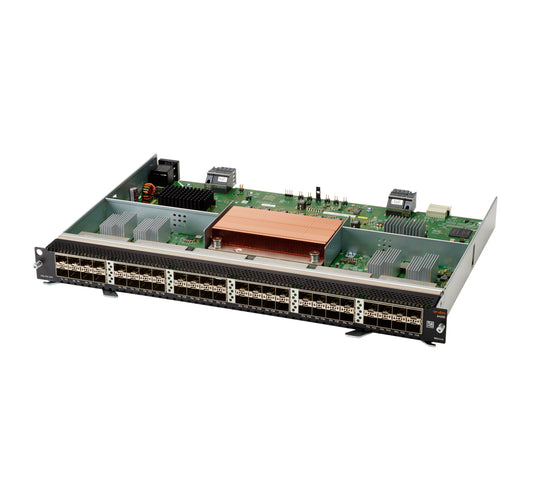 Aruba R0X44A switch with 48x SFP28 ports and copper heatsink