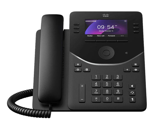 Cisco DP-9851-K9 | VoIP desk phone | 6 lines | 2x GbE (LAN+PC) | PoE 802.3af | color LCD | HD audio | headset & speakerphone | Carbon Black
