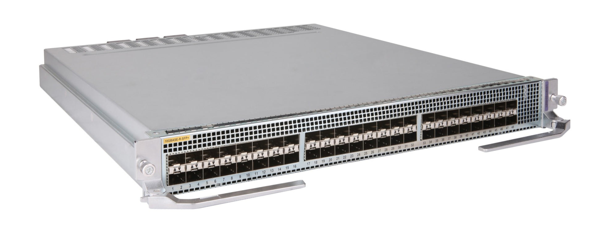 HPE JQ061A 48x 10GbE SFP+ line card with silver cisco switch ports