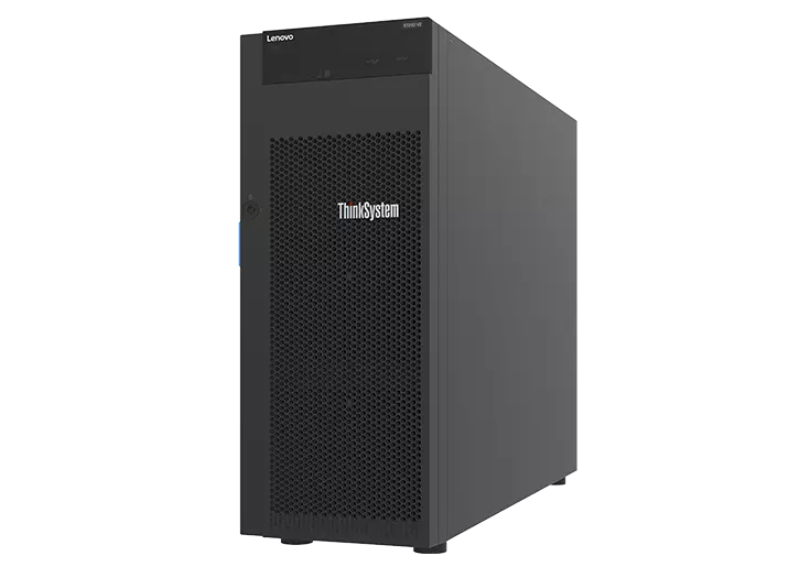 Lenovo ST250-V2 | tower server; 1-socket Intel Xeon E-Series (Gen 2); ECC DDR4; flexible SAS/SATA bays; XClarity management
