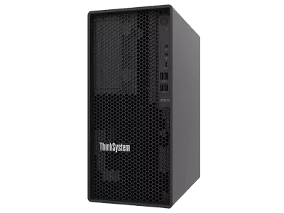 Lenovo ST50-V2 | Tower | 1-socket Intel Xeon E | up to 128GB DDR4 ECC | up to 4x 3.5in LFF bays | 2x 1GbE | PCIe Gen4 expansion | Efficient PSU options