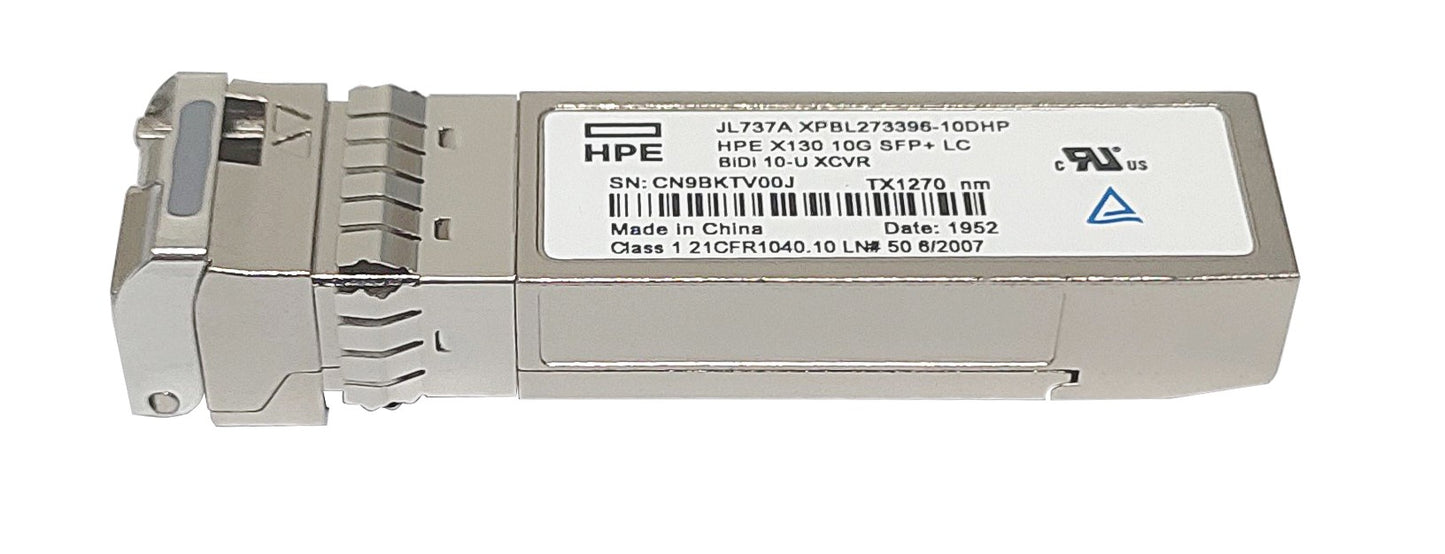 Aruba JL737A | 10G SFP+ BiDi Transceiver, Single-Mode, 10km, LC
