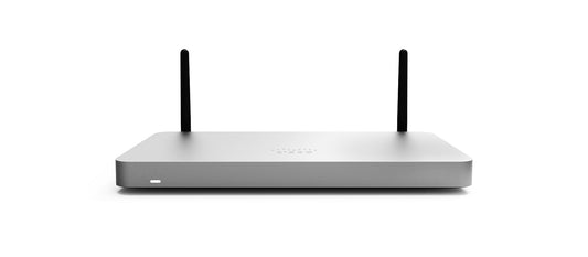 Meraki MX68W-HW | SD-WAN, 450 Mbps FW, dual GbE WAN, 10x GbE LAN (2x PoE 802.3af), Wi-Fi 5 dual-band, USB cellular failover